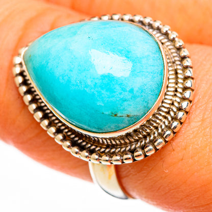 Peruvian Amazonite Rings handcrafted by Ana Silver Co - RING111133