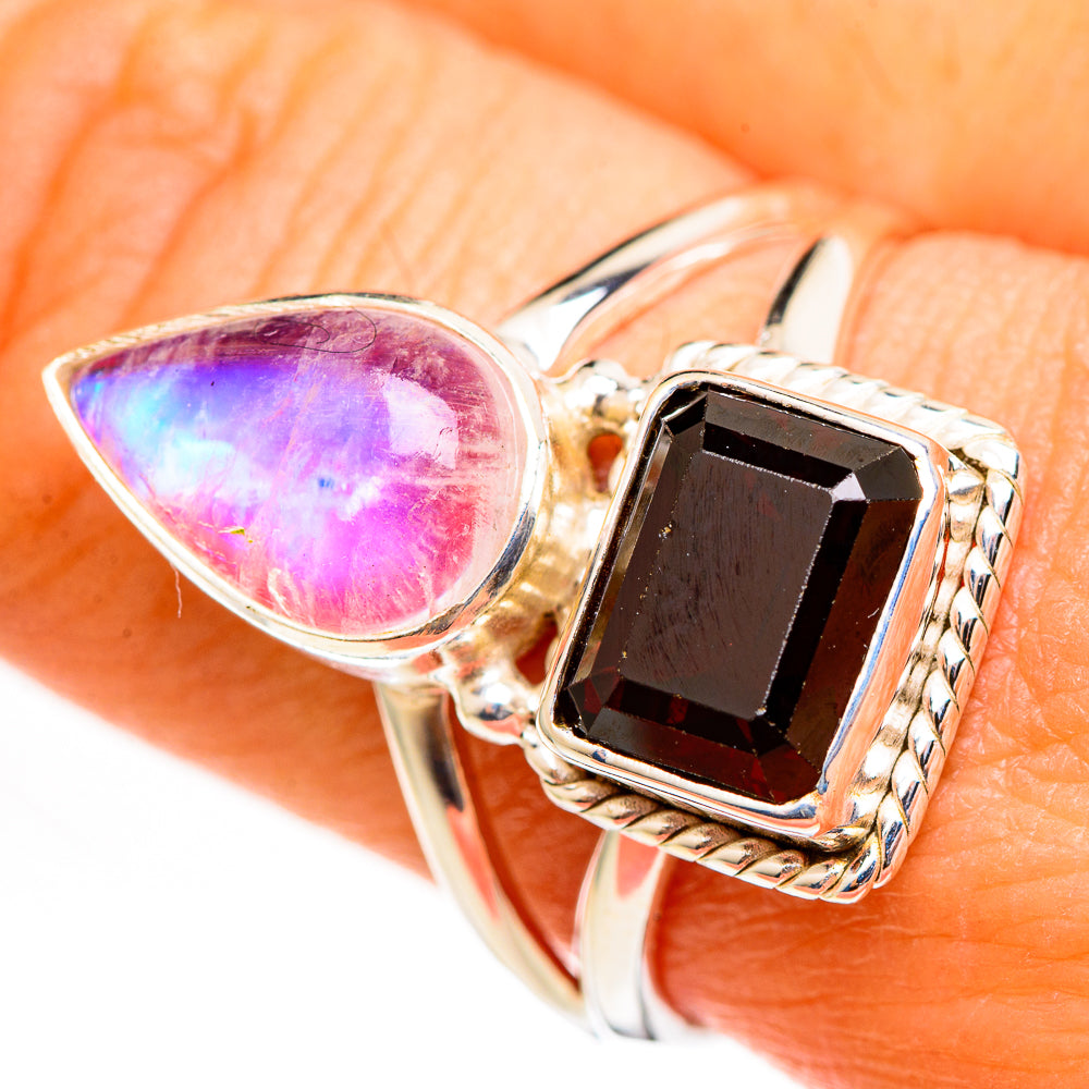 Pink Moonstone Rings handcrafted by Ana Silver Co - RING111155