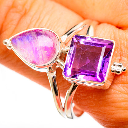 Pink Moonstone Rings handcrafted by Ana Silver Co - RING111158