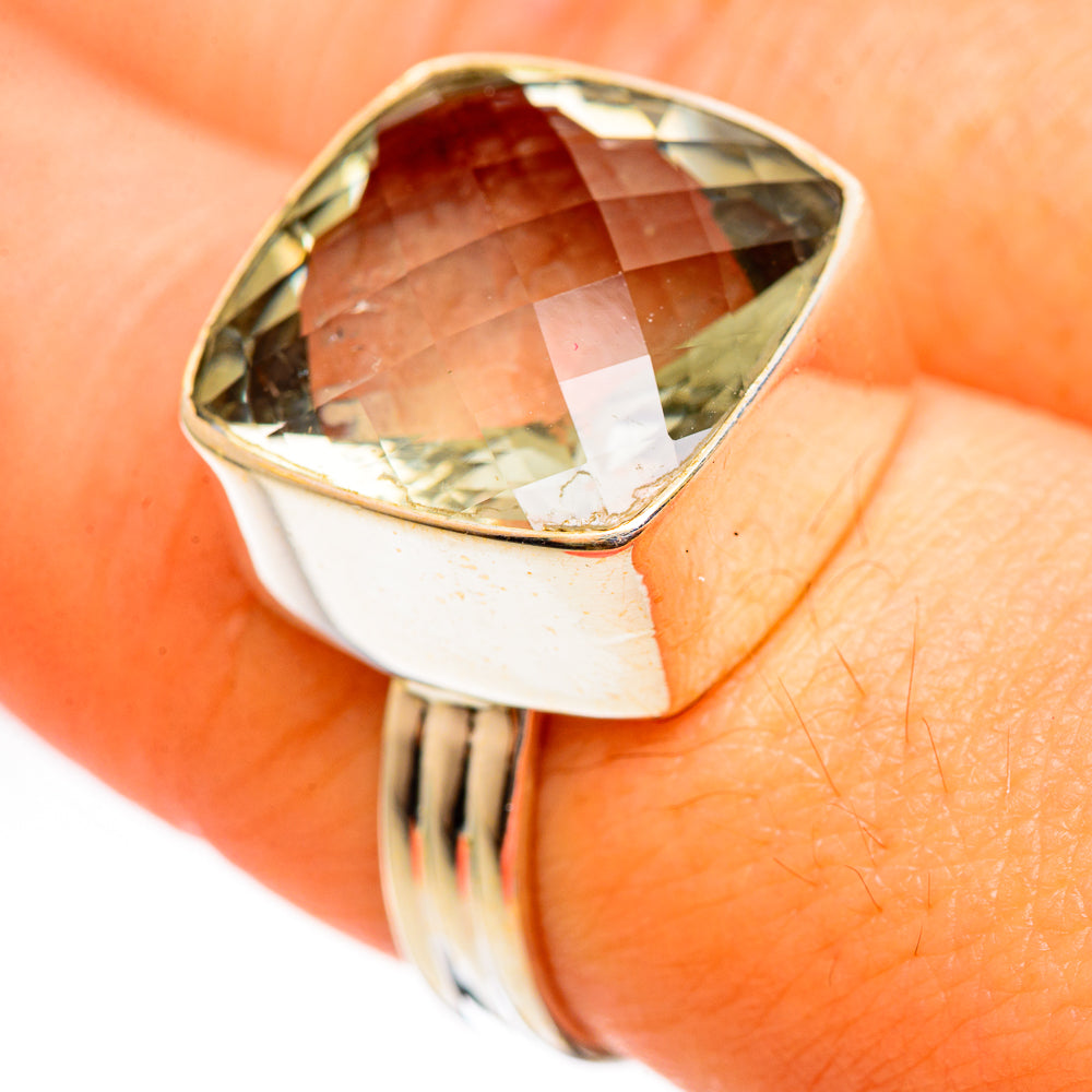 Green Amethyst Rings handcrafted by Ana Silver Co - RING111164