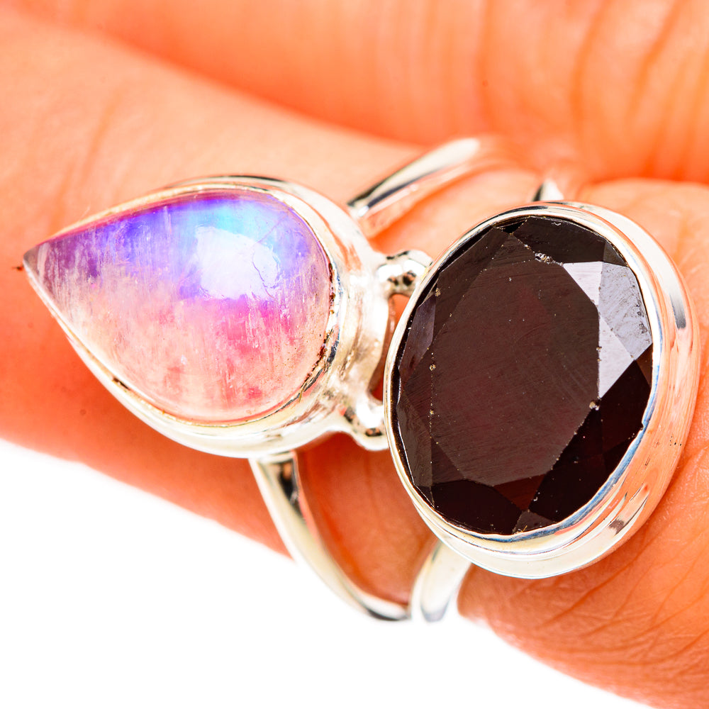Pink Moonstone Rings handcrafted by Ana Silver Co - RING111181