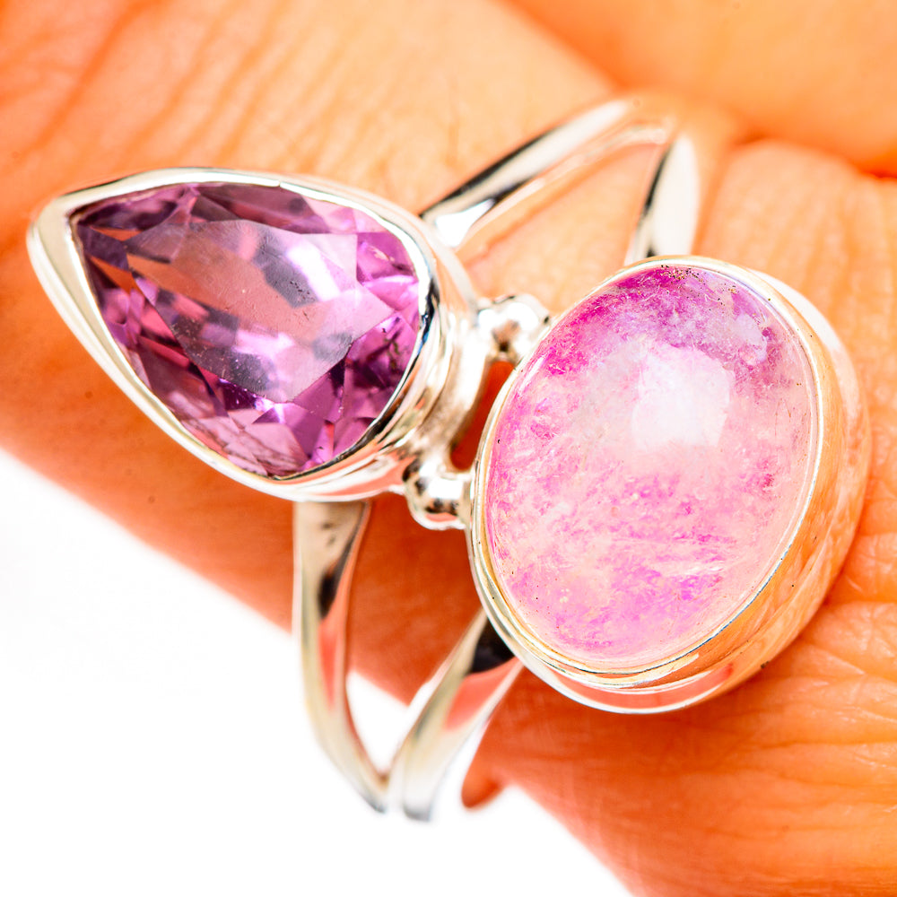 Pink Moonstone Rings handcrafted by Ana Silver Co - RING111183