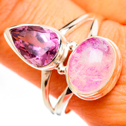 Pink Moonstone Rings handcrafted by Ana Silver Co - RING111183