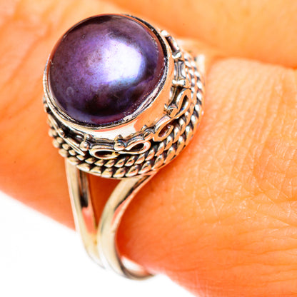 Titanium Pearl Rings handcrafted by Ana Silver Co - RING111198