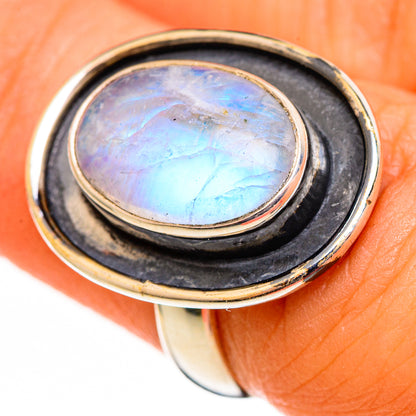 Rainbow Moonstone Rings handcrafted by Ana Silver Co - RING111203