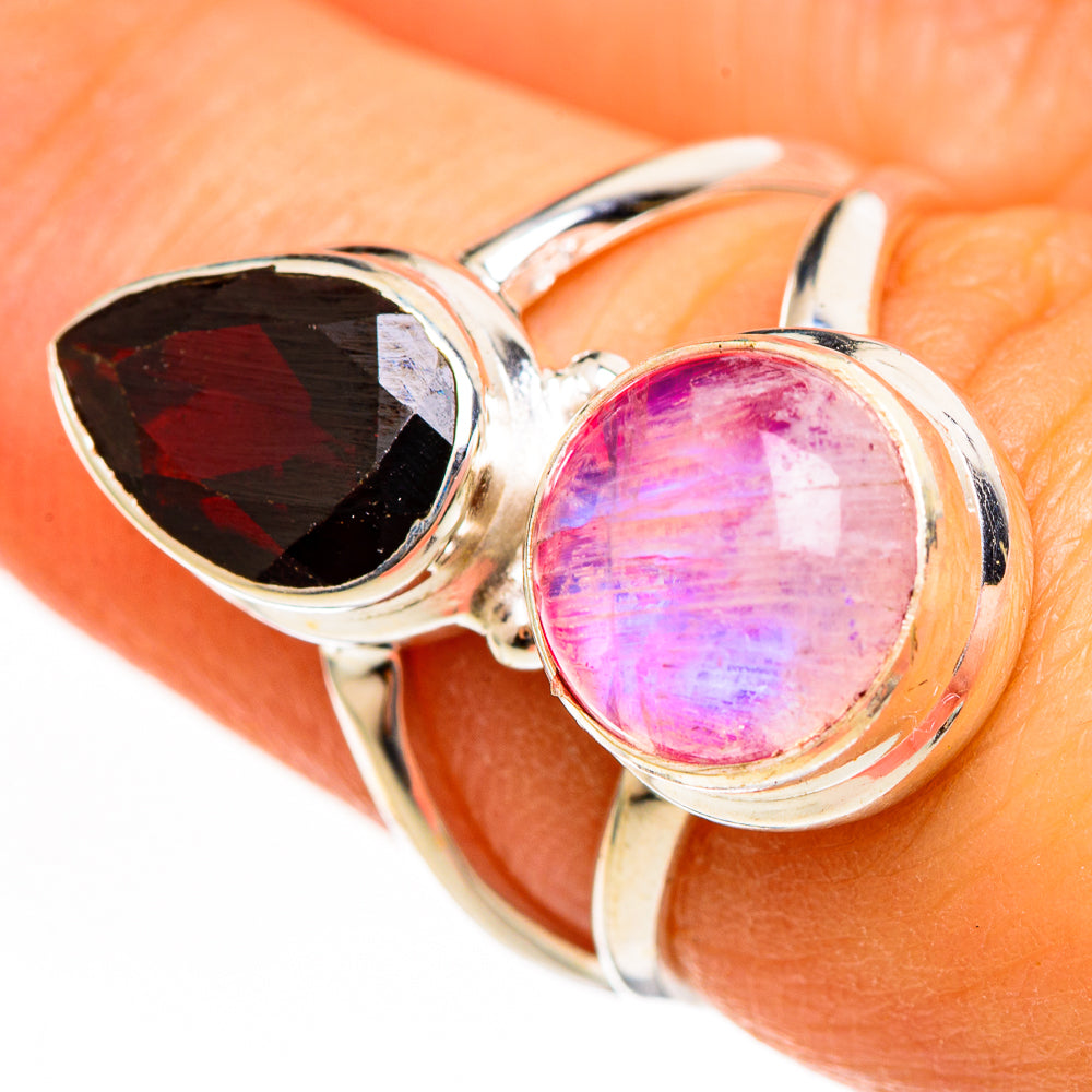 Pink Moonstone Rings handcrafted by Ana Silver Co - RING111205