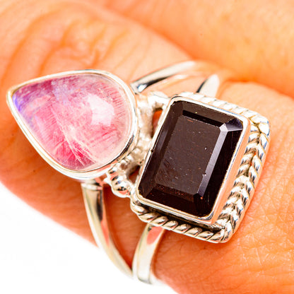 Pink Moonstone Rings handcrafted by Ana Silver Co - RING111206