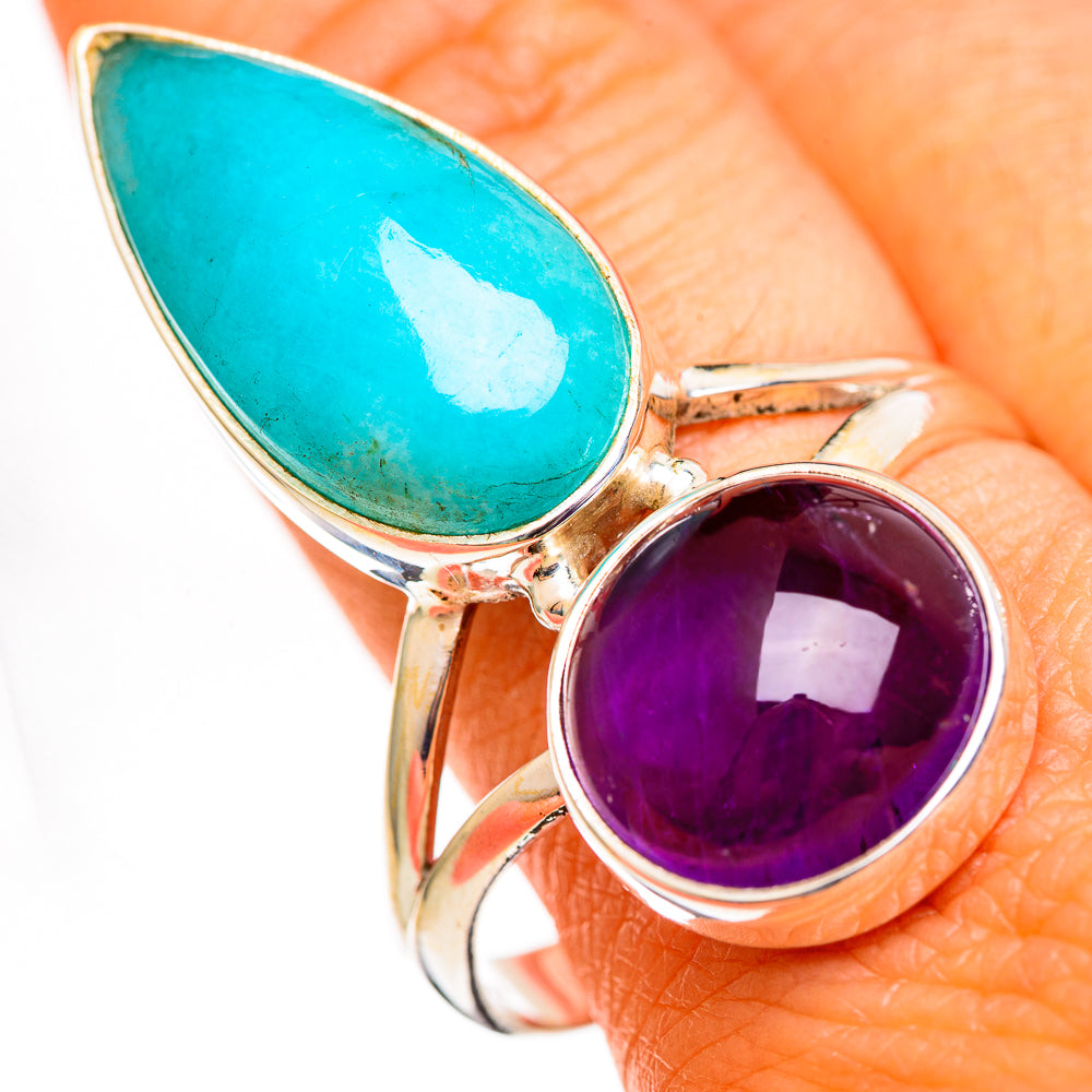Peruvian Amazonite Rings handcrafted by Ana Silver Co - RING111207