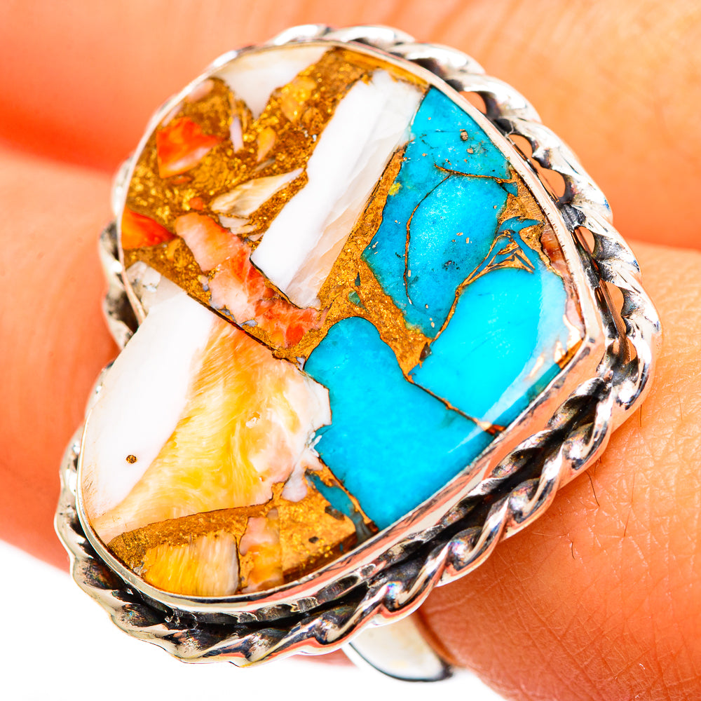 Spiny Oyster Turquoise Rings handcrafted by Ana Silver Co - RING111208