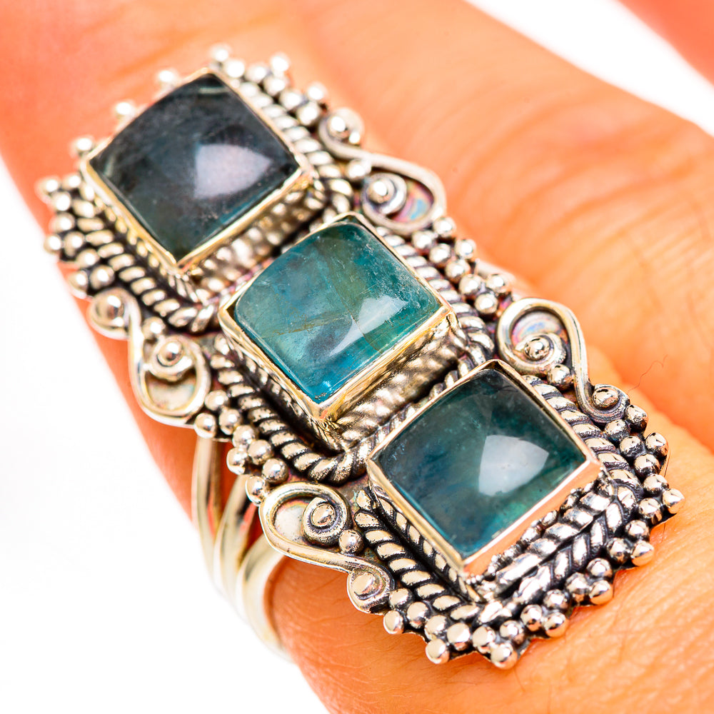 Green Fluorite Rings handcrafted by Ana Silver Co - RING111223