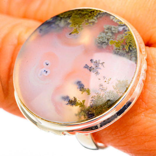 Green Moss Agate Rings handcrafted by Ana Silver Co - RING111231