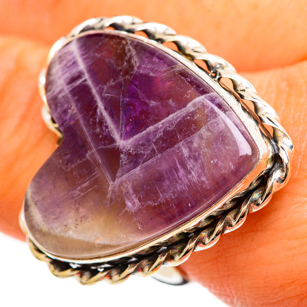 Chevron Amethyst Rings handcrafted by Ana Silver Co - RING111244