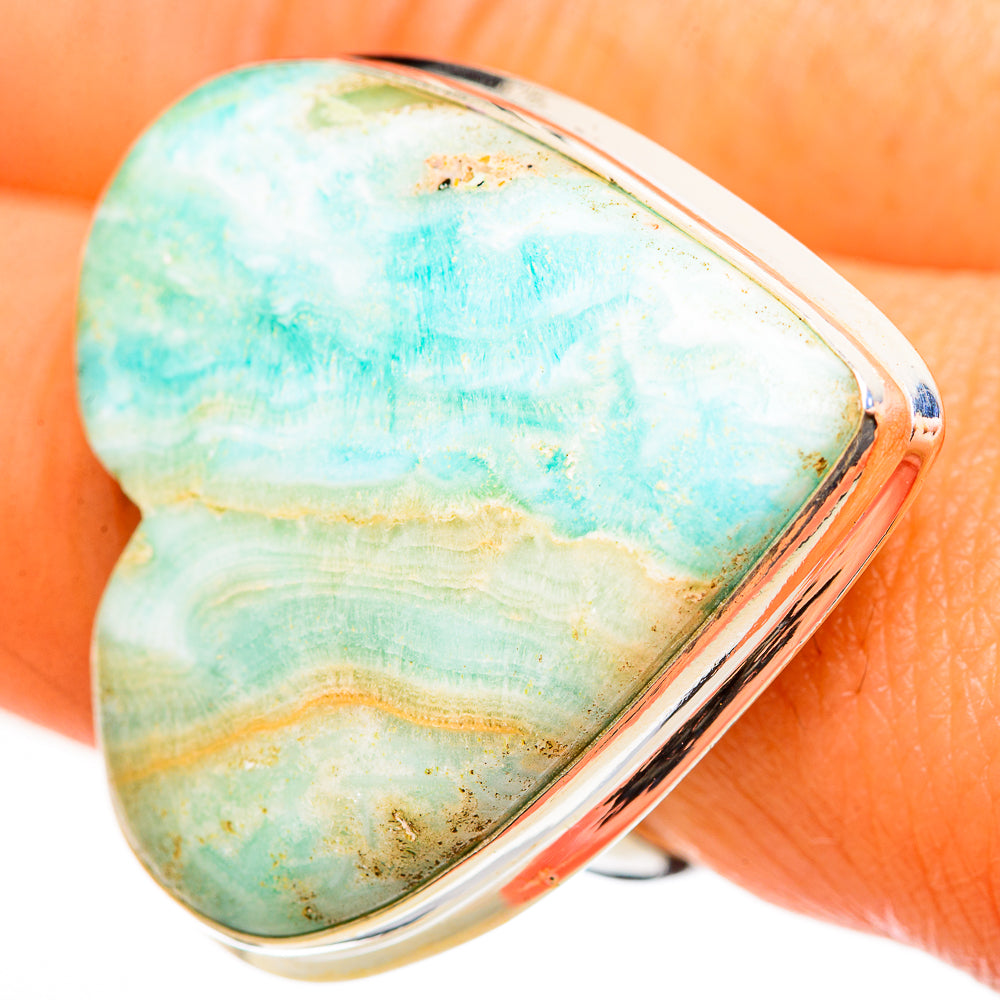 Peruvian Amazonite Rings handcrafted by Ana Silver Co - RING111262