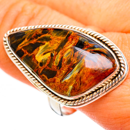 Golden Pietersite Rings handcrafted by Ana Silver Co - RING111273