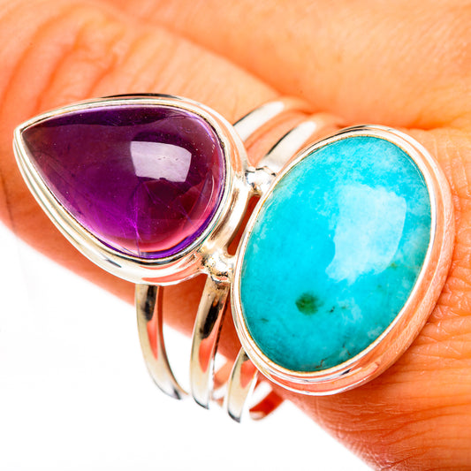 Peruvian Amazonite Rings handcrafted by Ana Silver Co - RING111302