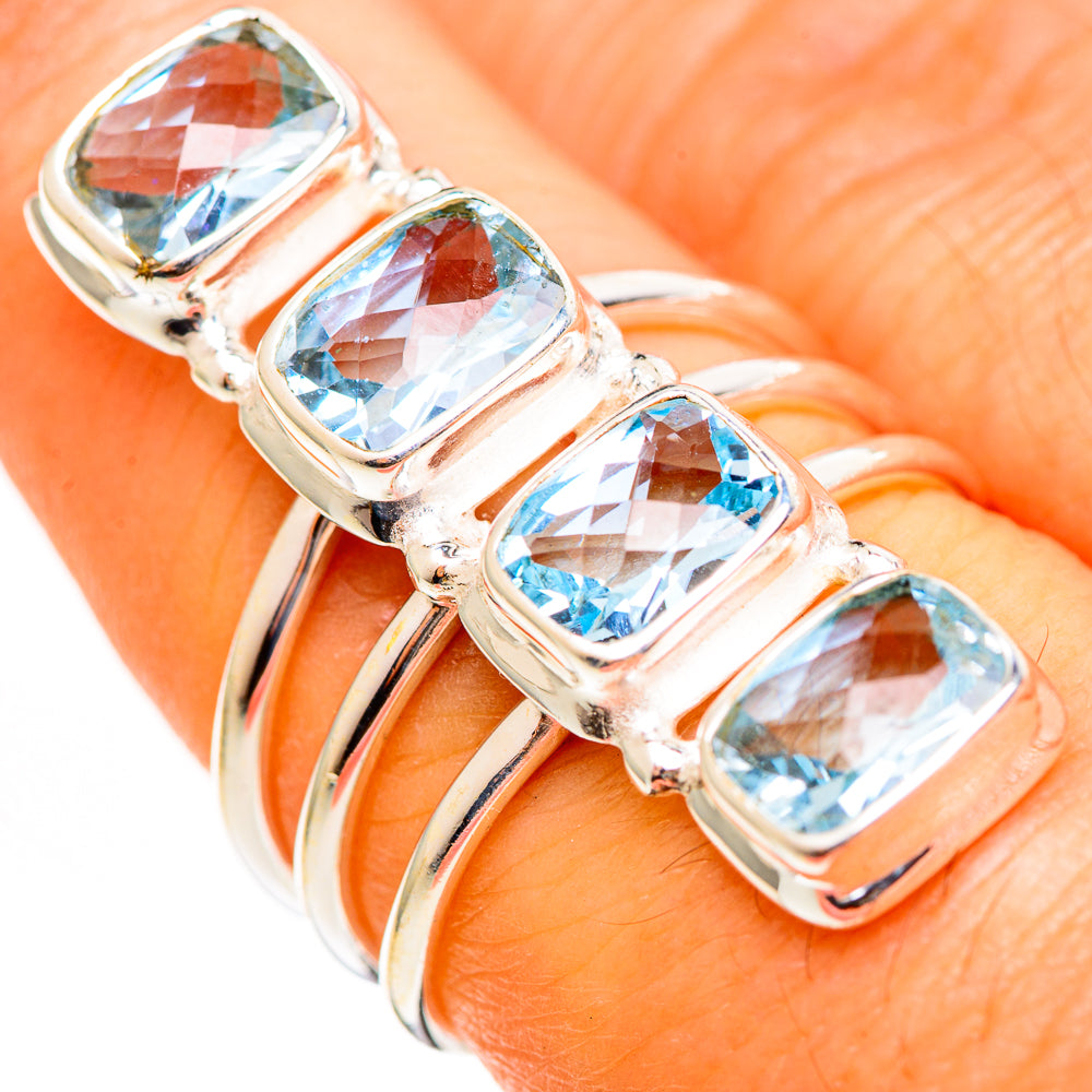 Blue Topaz Rings handcrafted by Ana Silver Co - RING111316