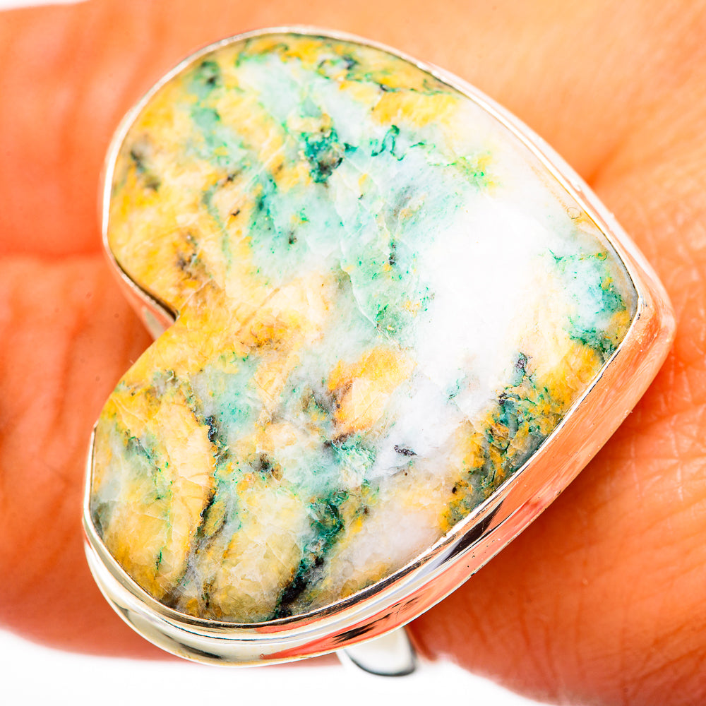 Peruvian Amazonite Rings handcrafted by Ana Silver Co - RING111319