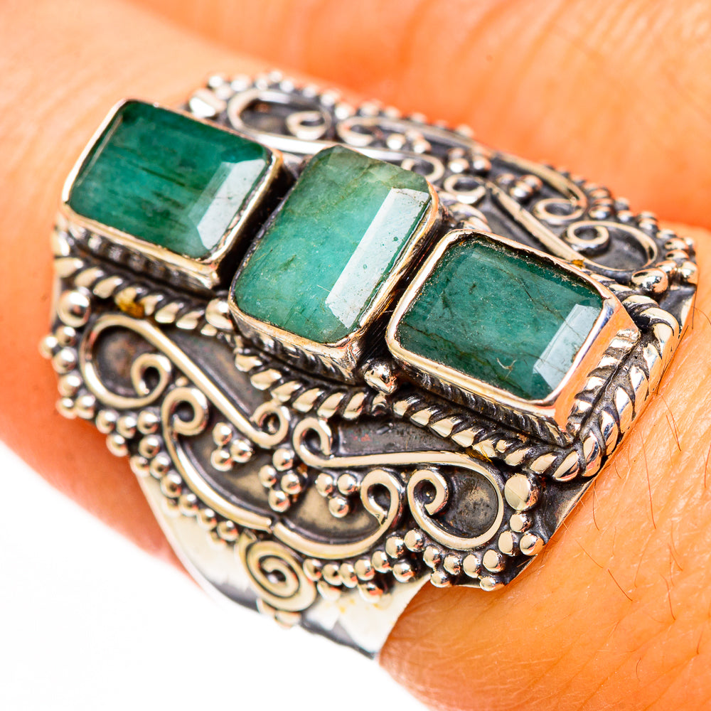 Emerald Rings handcrafted by Ana Silver Co - RING111323