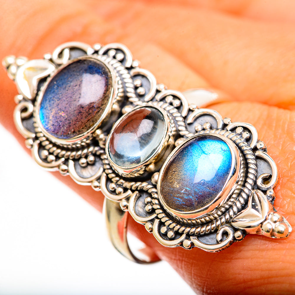 Labradorite Rings handcrafted by Ana Silver Co - RING111351
