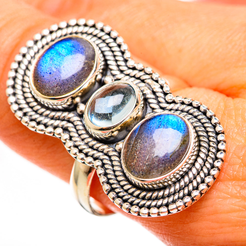 Labradorite Rings handcrafted by Ana Silver Co - RING111654