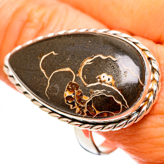 Turritella Agate Rings handcrafted by Ana Silver Co - RING111671