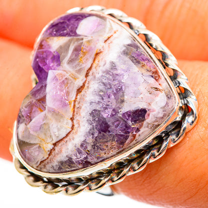 Chevron Amethyst Rings handcrafted by Ana Silver Co - RING111680