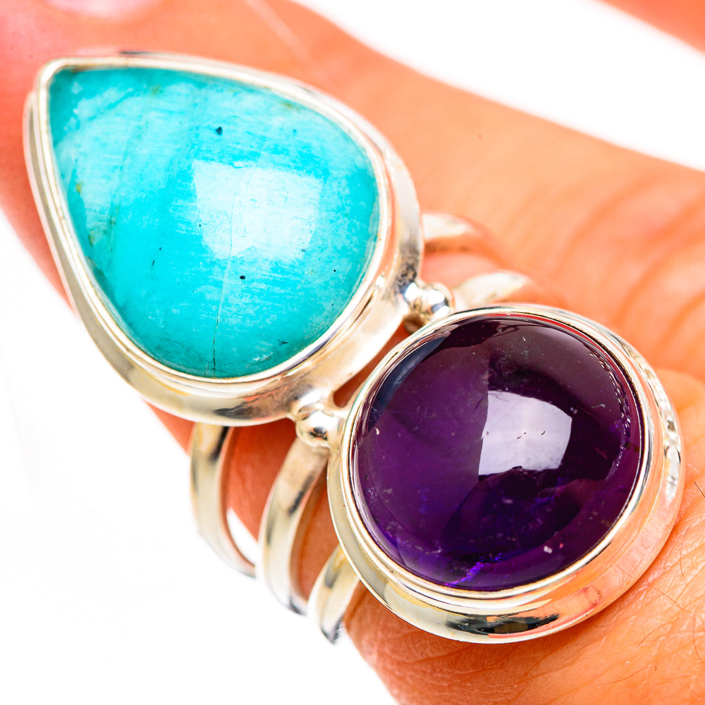 Peruvian Amazonite Rings handcrafted by Ana Silver Co - RING111688