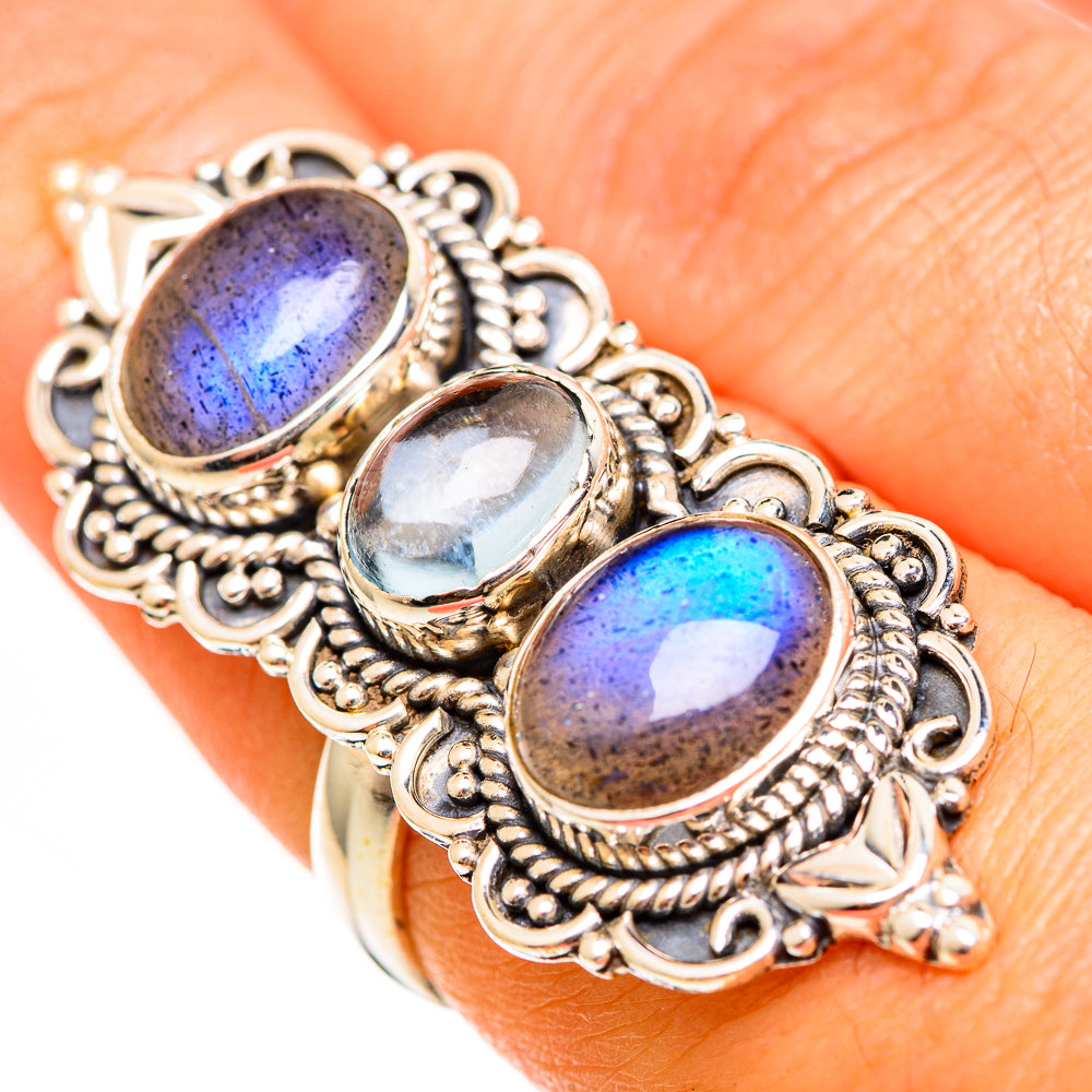 Labradorite Rings handcrafted by Ana Silver Co - RING111697