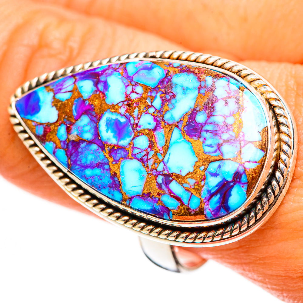 Purple Copper Turquoise Rings handcrafted by Ana Silver Co - RING111716