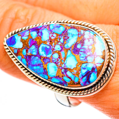 Purple Copper Turquoise Rings handcrafted by Ana Silver Co - RING111716