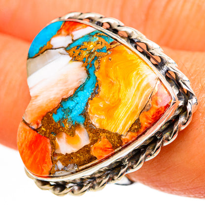 Spiny Oyster Turquoise Rings handcrafted by Ana Silver Co - RING111724