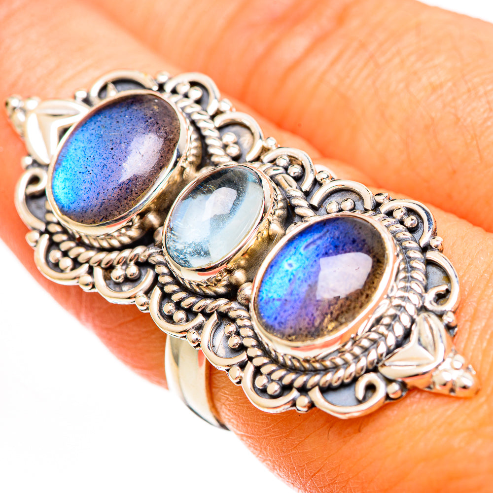 Labradorite Rings handcrafted by Ana Silver Co - RING111728