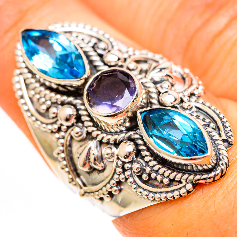 Blue Topaz Rings handcrafted by Ana Silver Co - RING111729