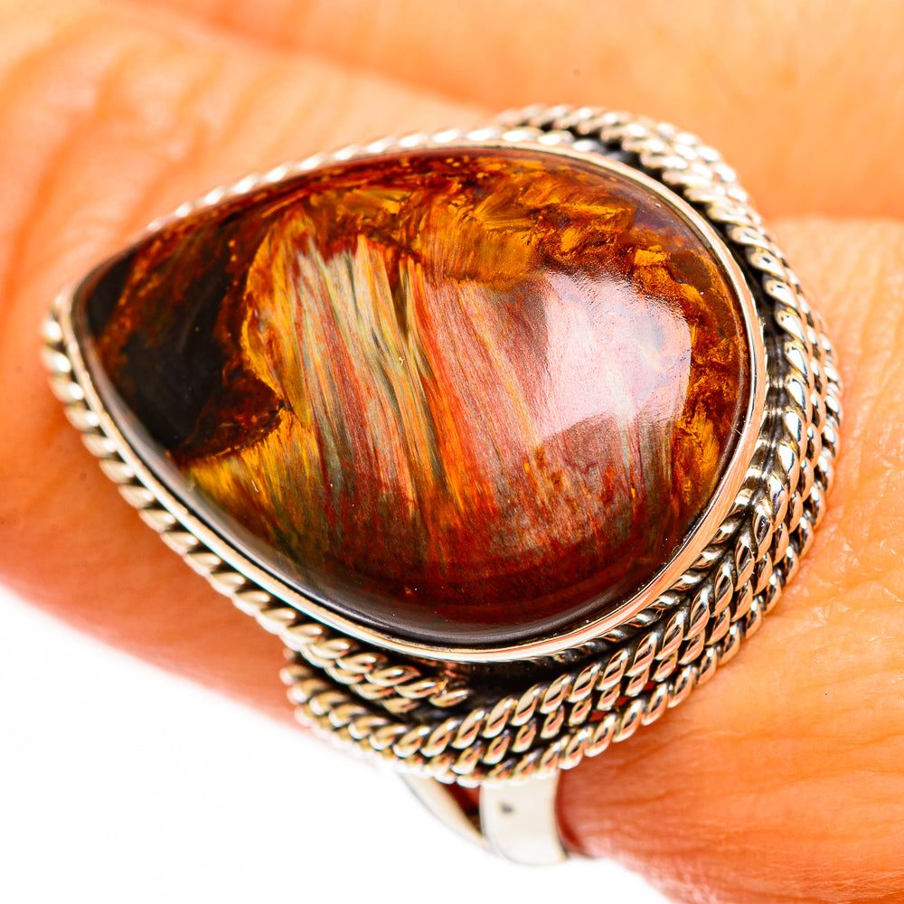Golden Pietersite Rings handcrafted by Ana Silver Co - RING111743