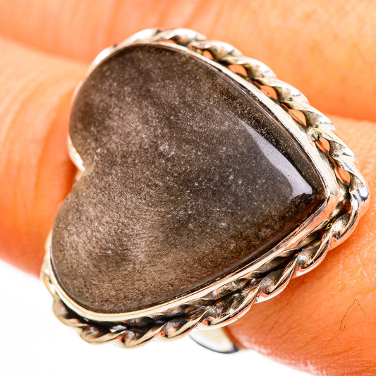 Gold Sheen Obsidian Rings handcrafted by Ana Silver Co - RING111744