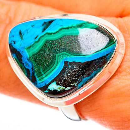 Malachite In Chrysocolla Rings handcrafted by Ana Silver Co - RING111775