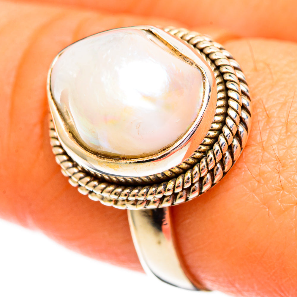 Cultured Pearl Rings handcrafted by Ana Silver Co - RING111805