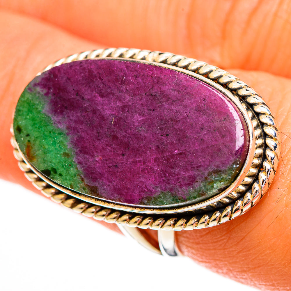 Ruby Zoisite Rings handcrafted by Ana Silver Co - RING111807