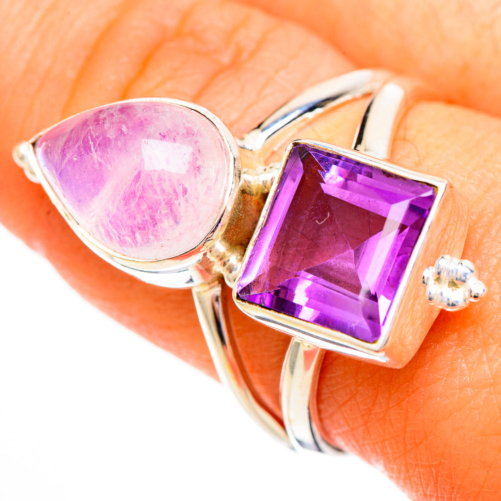 Pink Moonstone Rings handcrafted by Ana Silver Co - RING111808