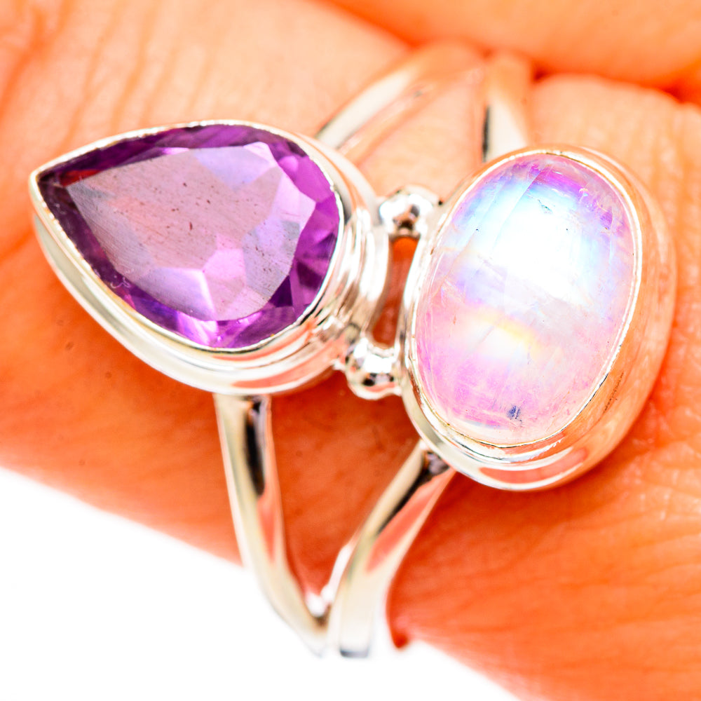 Pink Moonstone Rings handcrafted by Ana Silver Co - RING111809