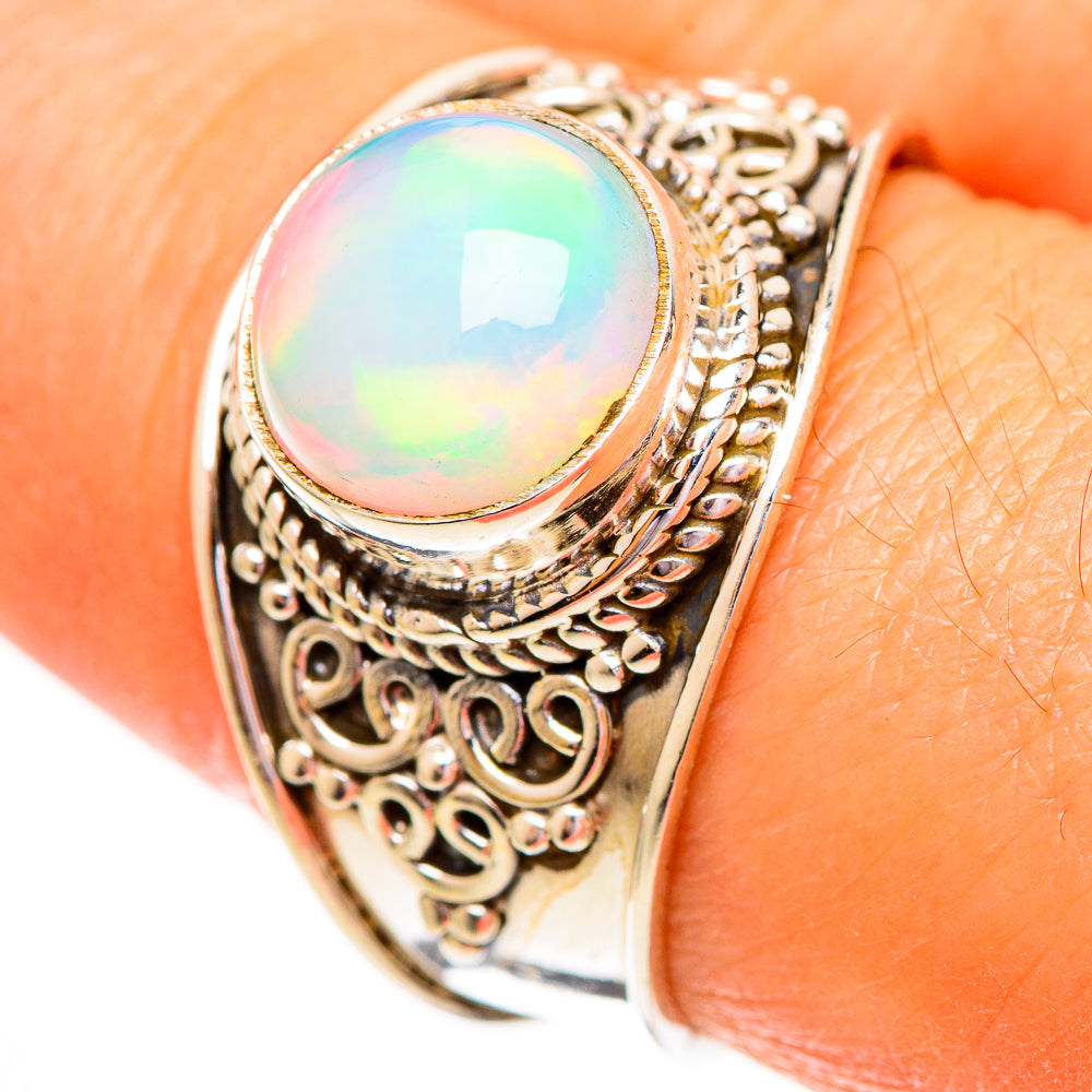 Ethiopian Opal Rings handcrafted by Ana Silver Co - RING111811