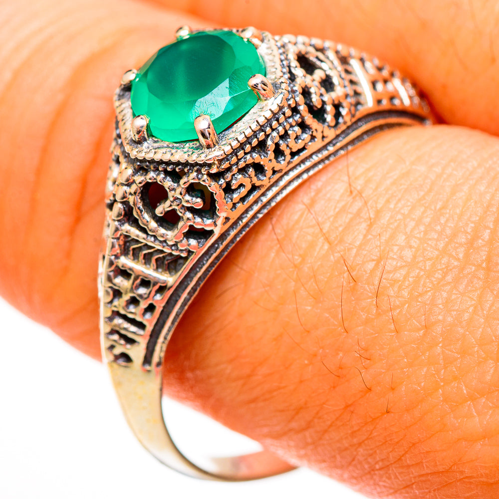 Green Onyx Rings handcrafted by Ana Silver Co - RING111817