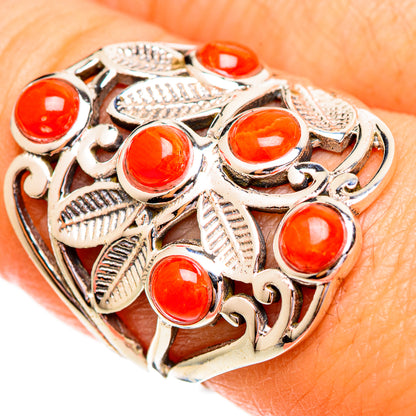 Mediterranean Red Coral Rings handcrafted by Ana Silver Co - RING111826