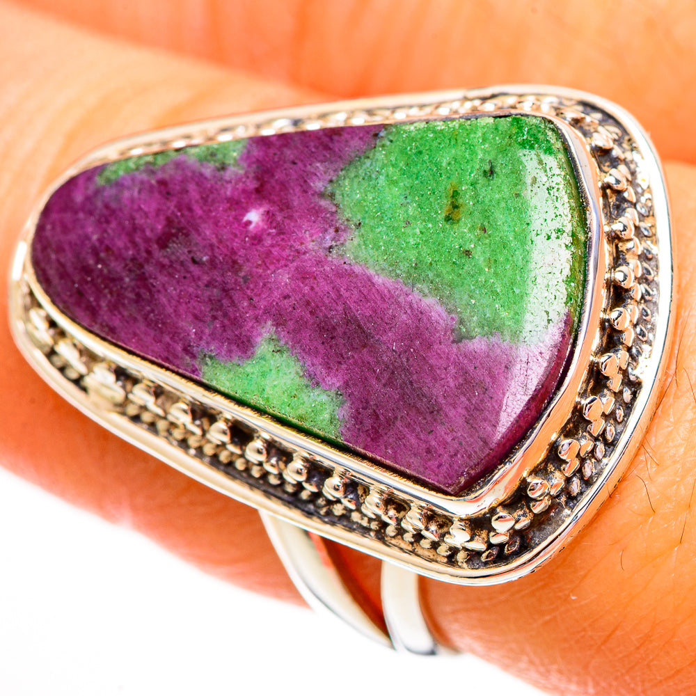 Ruby Zoisite Rings handcrafted by Ana Silver Co - RING111835