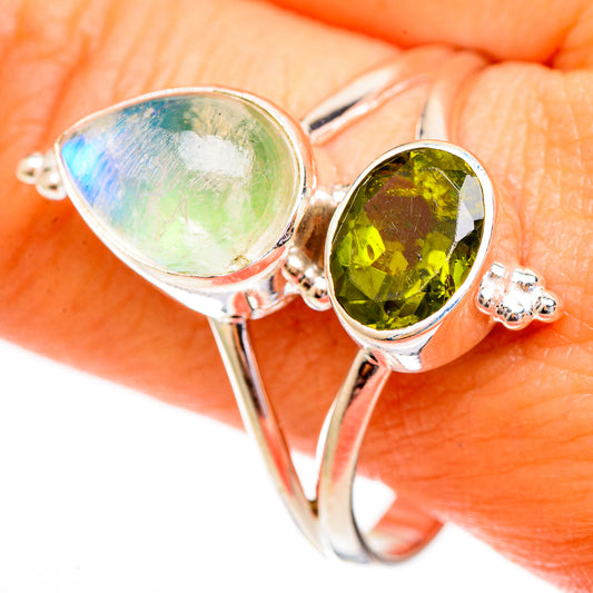 Green Moonstone Rings handcrafted by Ana Silver Co - RING111846