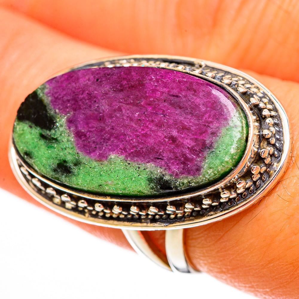 Ruby Zoisite Rings handcrafted by Ana Silver Co - RING111866