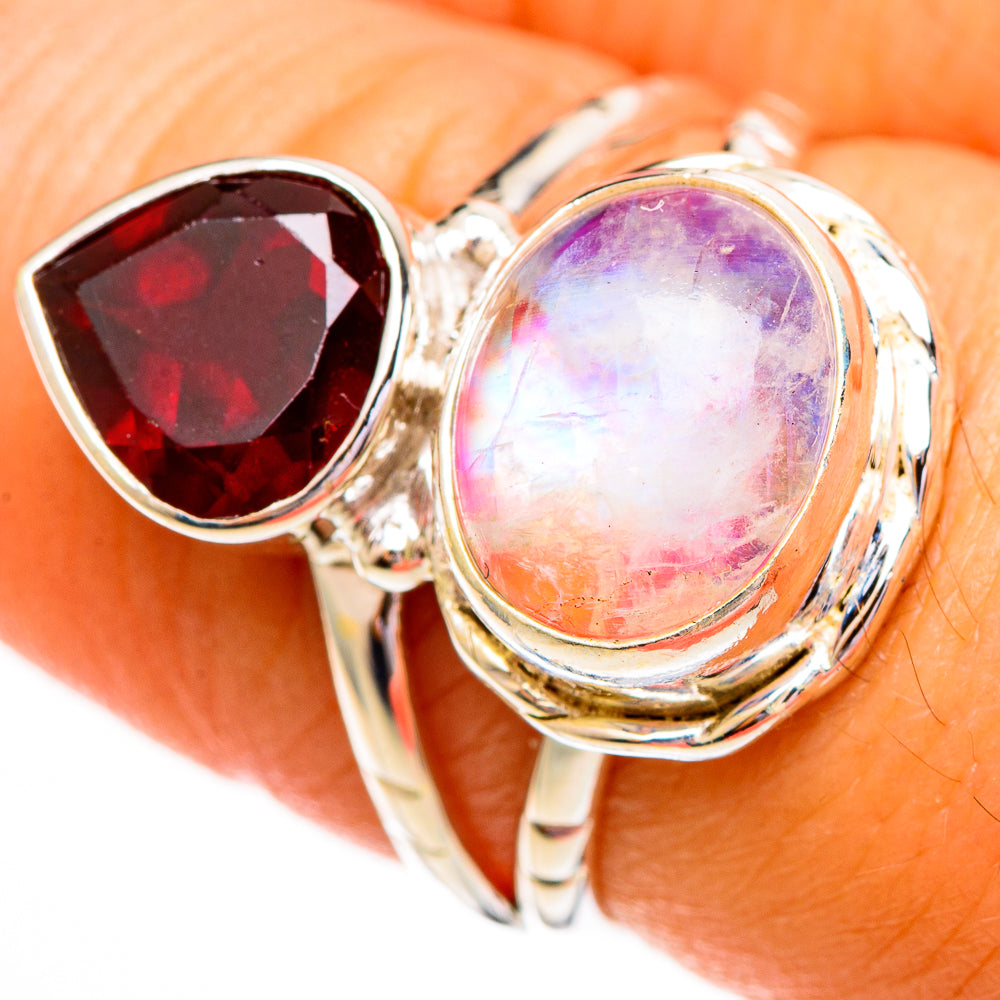 Pink Moonstone Rings handcrafted by Ana Silver Co - RING111867