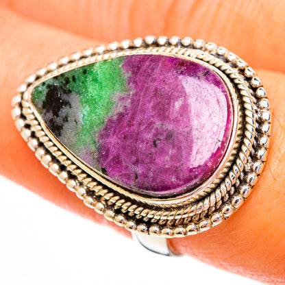 Ruby Zoisite Rings handcrafted by Ana Silver Co - RING111868