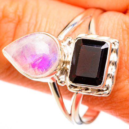 Pink Moonstone Rings handcrafted by Ana Silver Co - RING111869
