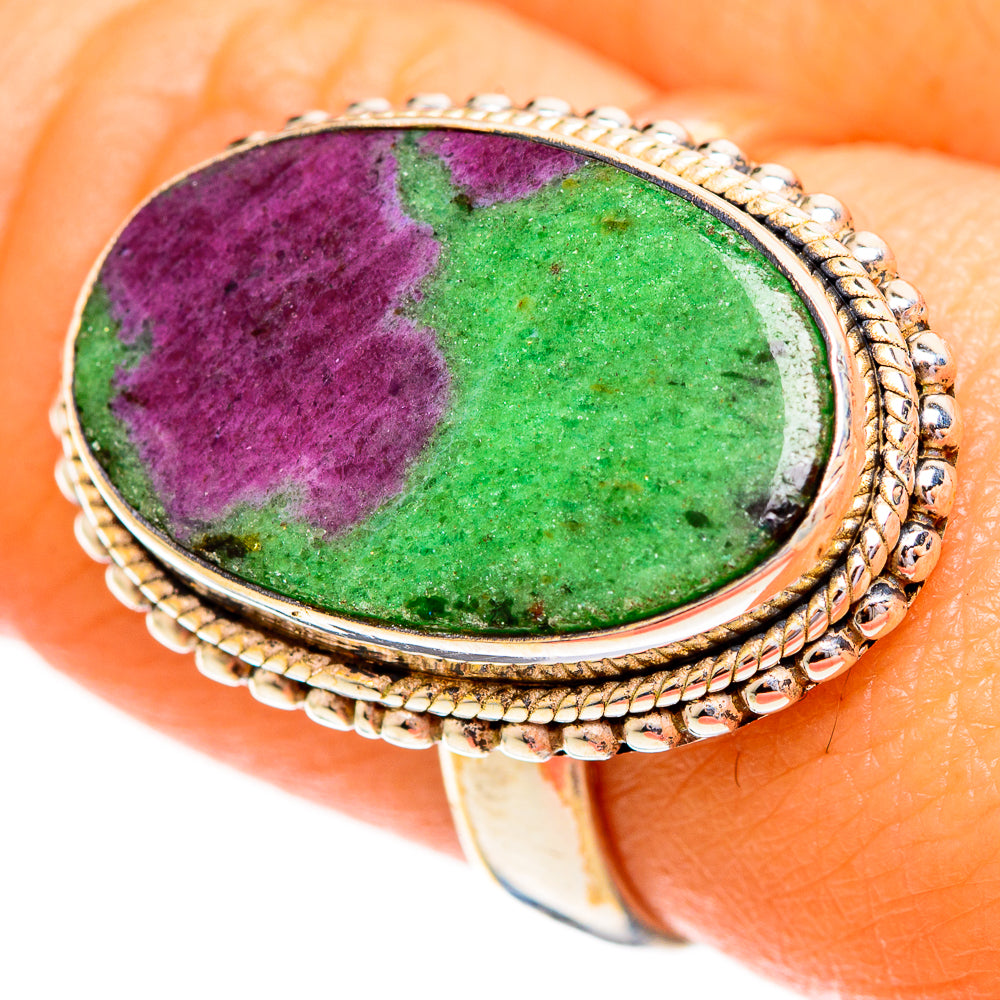 Ruby Zoisite Rings handcrafted by Ana Silver Co - RING111878